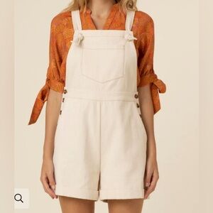 FRNCH Women's Cream Short woven romper NWT size S